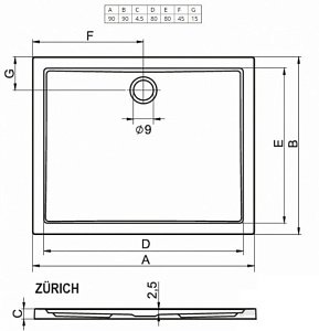 Душевой поддон Riho Zurich 250 90х90 купить в интернет-магазине Sanbest