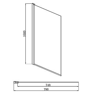 Шторка для ванны Aquatek Дельта 80х150 AQ DEL SBA 08015BL стекло прозрачное/профиль черный купить в интернет-магазине Sanbest