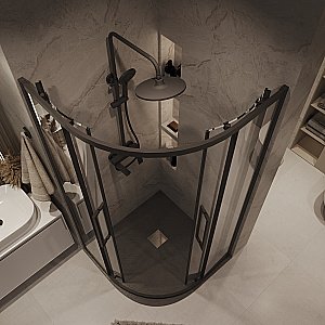 Душевой уголок Grossman Cosmo 301.K33.02.1010.21.00 100x100 стекло прозрачное/профиль черный матовый купить в интернет-магазине Sanbest