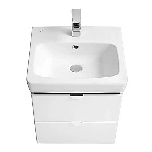 Тумба с раковиной Акватон Скай 50 белая глянцевая для ванной в интернет-магазине Sanbest