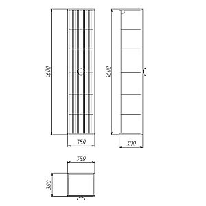 Пенал Grossman Атрио 35 303509 белый для ванной в интернет-магазине сантехники Sanbest
