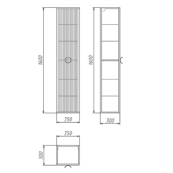 Пенал Grossman Атрио 35 303509 белый для ванной в интернет-магазине сантехники Sanbest