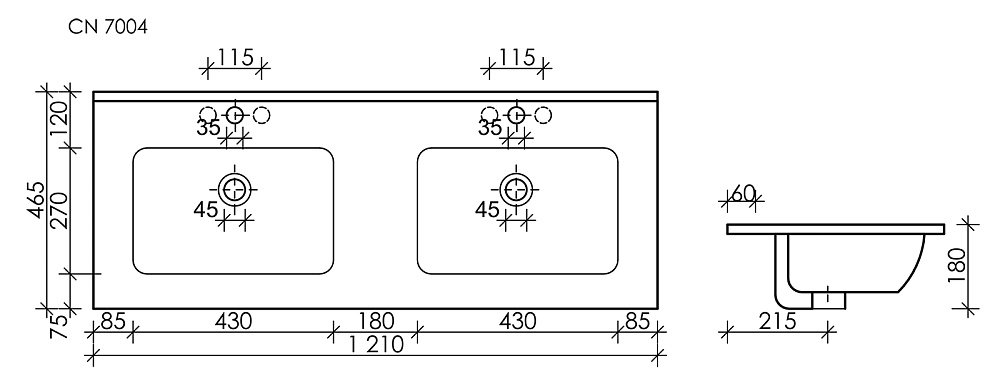 Раковина Ceramica Nova Element CN7004 122 купить в интернет-магазине Sanbest