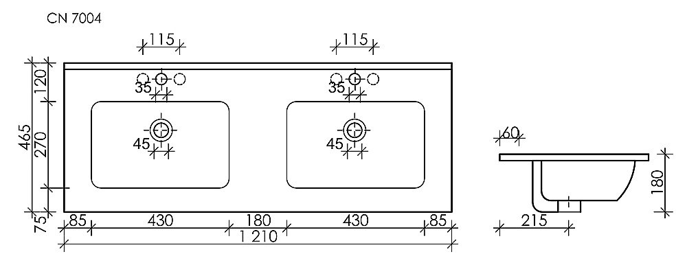 Раковина Ceramica Nova Element CN7004 122 купить в интернет-магазине Sanbest
