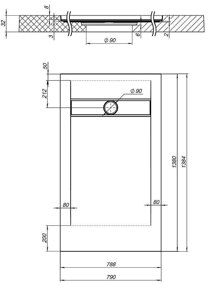 Душевой поддон Aquanet Delight 140x80 белый купить в интернет-магазине Sanbest