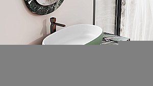 Раковина накладная Salini LUCE 110721MRH 69 из искусственного камня S-Stone, белая матовая, цвет по RAL снаружи купить в интернет-магазине Sanbest