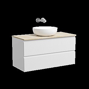 Тумба с раковиной Sancos SNOB R 100 со столешницей, белая матовый для ванной в интернет-магазине Sanbest