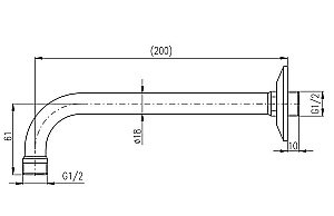 Держатель верхнего душа RAV-Slezak PREMIUM CRISTAL LINE MD0181 хром купить в интернет-магазине сантехники Sanbest