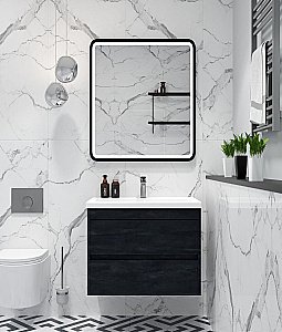 Тумба с раковиной Art&Max Family-M 58 подвесная, угольный камень для ванной в интернет-магазине Sanbest