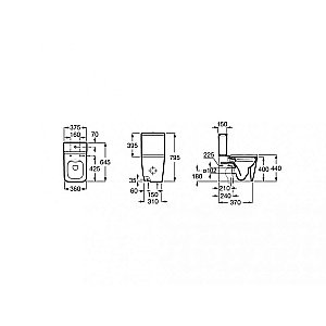 Унитаз напольный Roca Inspira Square 342536000 безободковый, с бачком купить в интернет-магазине Sanbest