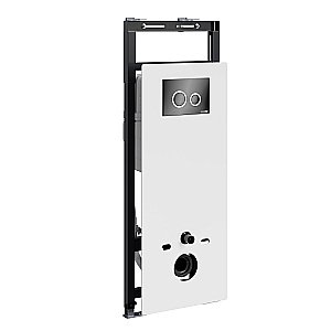 Инсталляция для унитаза WasserKraft Salm 27TLT.010.ME.WH.PB01 белая панель/кнопка черная глянцевая купить в интернет-магазине сантехники Sanbest