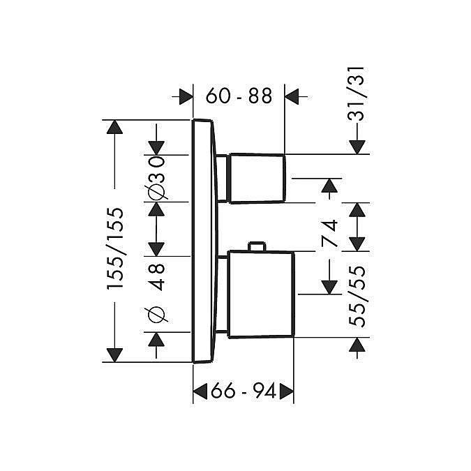 Смеситель для душа Hansgrohe PuraVida 15775400 белый/хром купить в интернет-магазине сантехники Sanbest