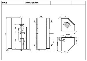 Душевая кабина Black&White Galaxy G8035 90х90 купить в интернет-магазине Sanbest