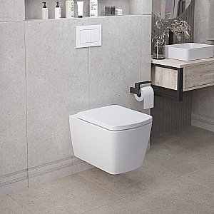 Унитаз подвесной Ambassador Kingston 143K19003RS безободковый, с крышкой микролифт, белый купить в интернет-магазине Sanbest