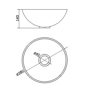 Раковина накладная Montebianco NEMI 20141 белая матовая купить в интернет-магазине Sanbest