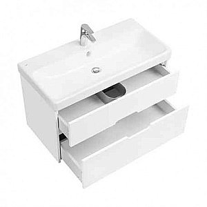 Тумба с раковиной Акватон Оливия 80 белая матовая для ванной в интернет-магазине Sanbest