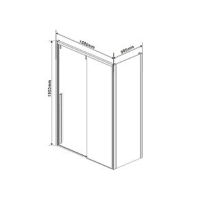 Душевой уголок Vincea Lugano VSR-1L9015CLB-1 150x90 стекло прозрачное/профиль черный купить в интернет-магазине Sanbest