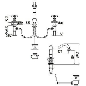 Смеситель для раковины Gattoni TRD TR096/18C0 купить в интернет-магазине сантехники Sanbest