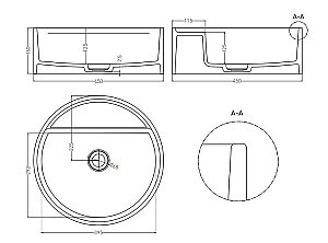 Раковина накладная Salini ARMONIA TOP 02 130126M 45 из искусственного камня S-Stone, белая матовая купить в интернет-магазине Sanbest