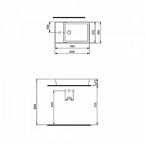 Раковина Berges Ego SL 60 182013 белая купить в интернет-магазине Sanbest