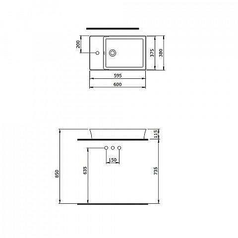 Раковина Berges Ego SL 60 182013 белая купить в интернет-магазине Sanbest