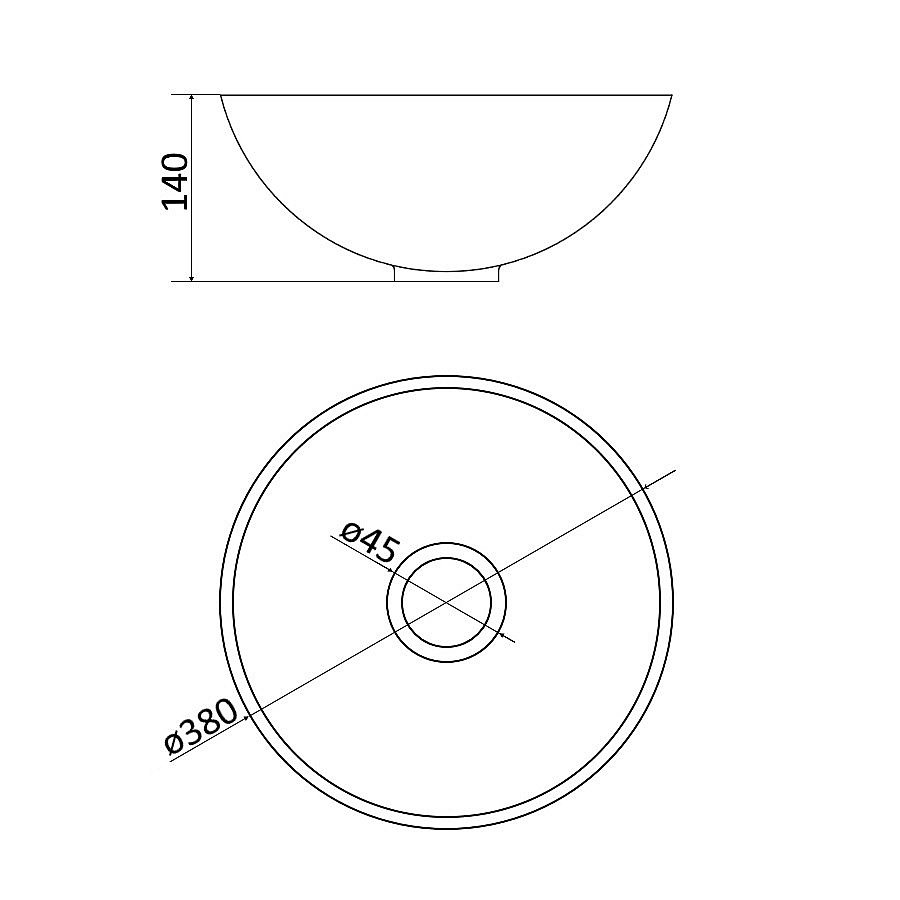 Раковина накладная Montebianco NEMI 20141 белая матовая купить в интернет-магазине Sanbest