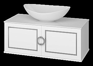 Тумба с раковиной Misty STEFFANY 06105-01-01h 105 хром вставки/белая для ванной в интернет-магазине Sanbest