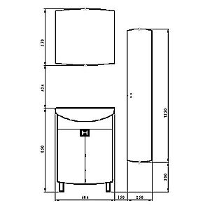 Шкаф-пенал Valente Acquisto 25 сиреневый для ванной в интернет-магазине сантехники Sanbest