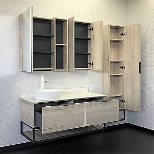 Тумба с раковиной Comforty Порто 00-00008905 120 дуб дымчатый для ванной в интернет-магазине Sanbest