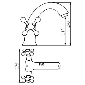 Смеситель для раковины Veragio Agatha VR.AGT-3710.BR бронза купить в интернет-магазине сантехники Sanbest