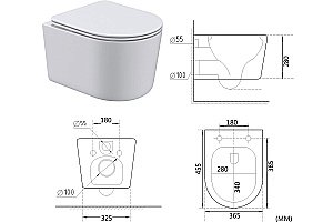 Унитаз подвесной Art&Max BOLZANO AM001CHR/SC белый, с сиденьем микролифт, безободковый купить в интернет-магазине Sanbest