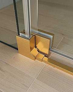 Душевой уголок Cezares Slider 110x100 AH-2-90/100-100/110-C-BORO стекло прозрачное/профиль золото брашированное купить в интернет-магазине Sanbest