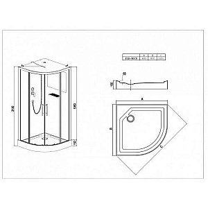 Душевая кабина Esbano Elegancia ESB-80CR 80x80 стекло прозрачное/профиль черный купить в интернет-магазине Sanbest