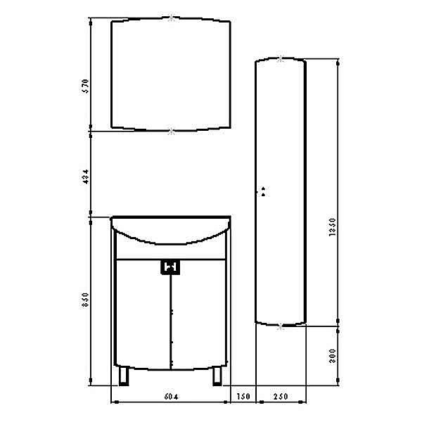 Шкаф-пенал Valente Acquisto 25 сиреневый для ванной в интернет-магазине сантехники Sanbest