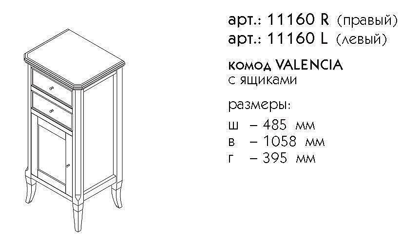 Комод Caprigo Valencia для ванной в интернет-магазине сантехники Sanbest