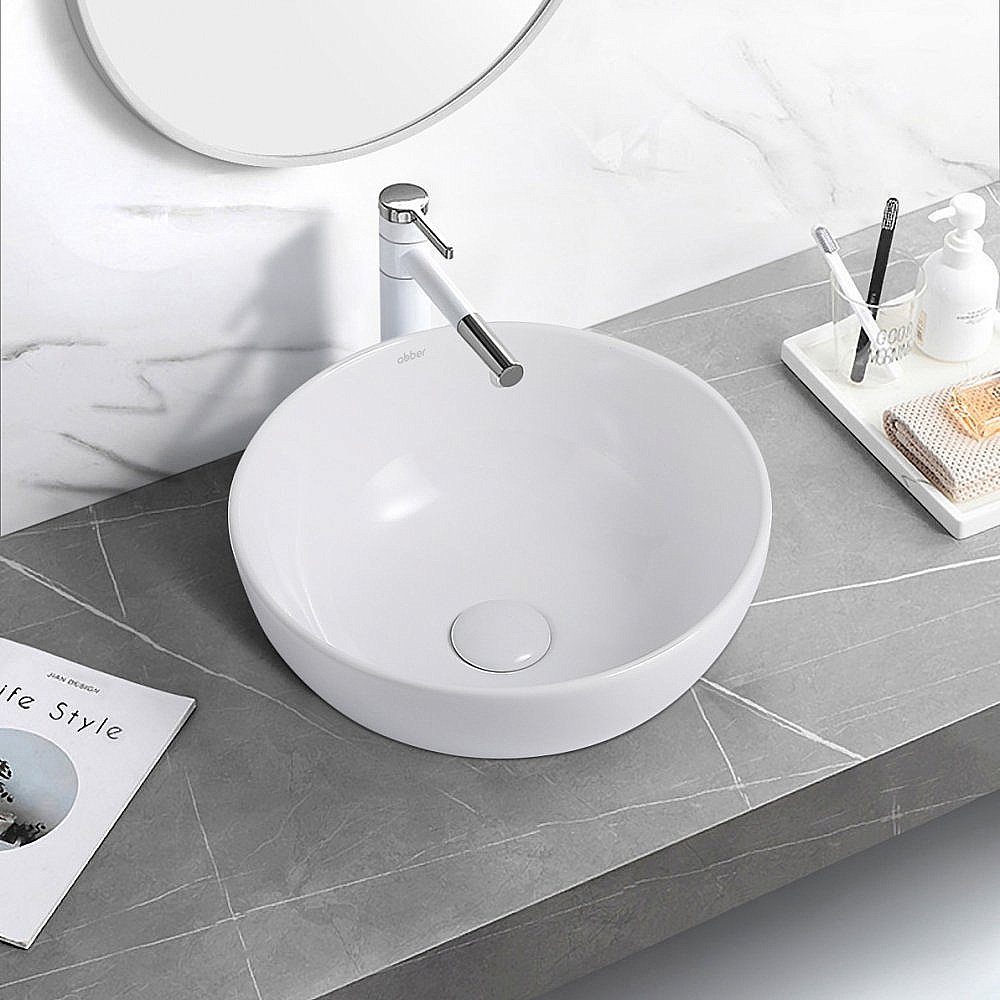 Раковина накладная ABBER Bequem AC2105 белая купить в интернет-магазине Sanbest