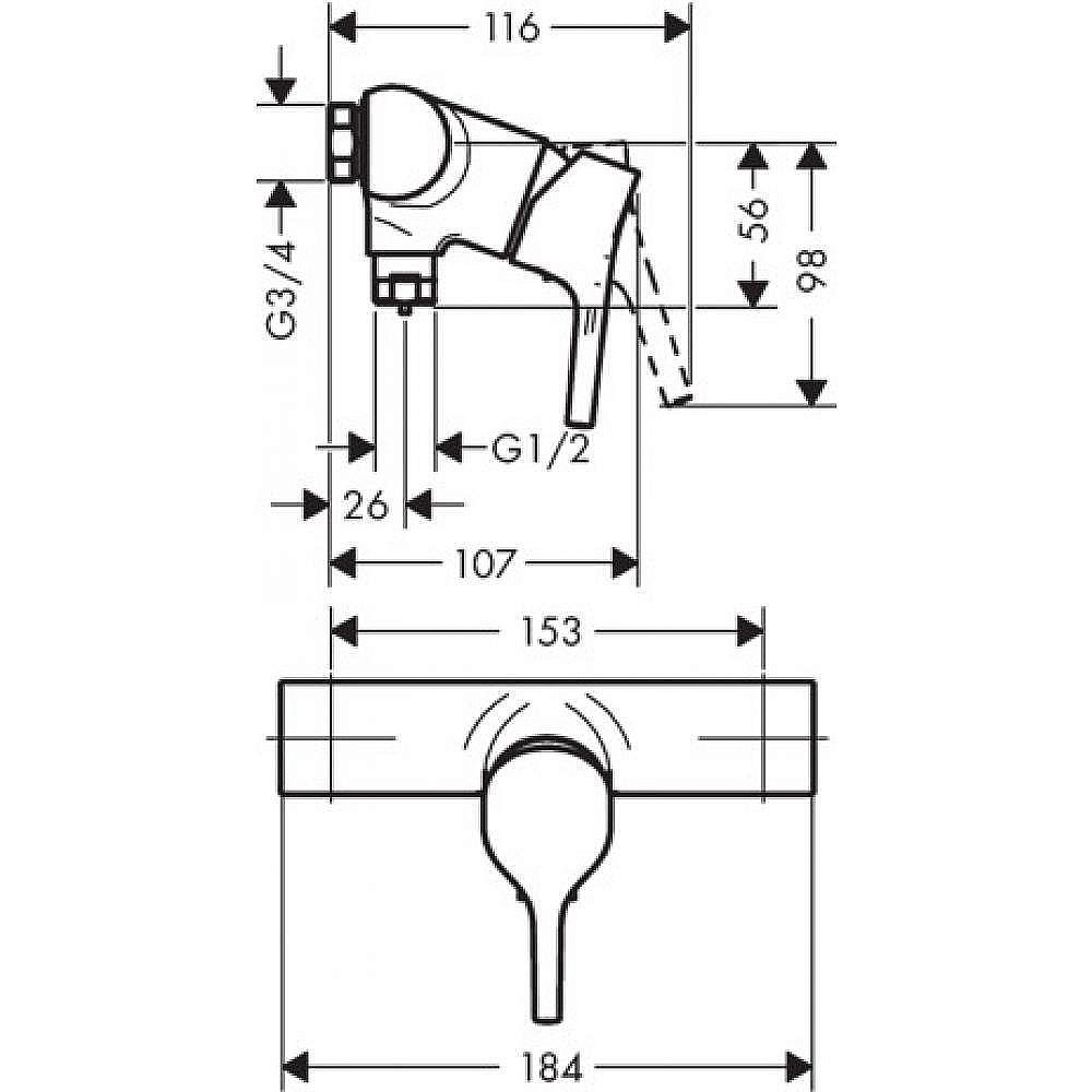 Смеситель для душа Hansgrohe Talis S 72601000 купить в интернет-магазине сантехники Sanbest