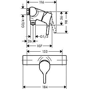 Смеситель для душа Hansgrohe Talis S 72601000 купить в интернет-магазине сантехники Sanbest