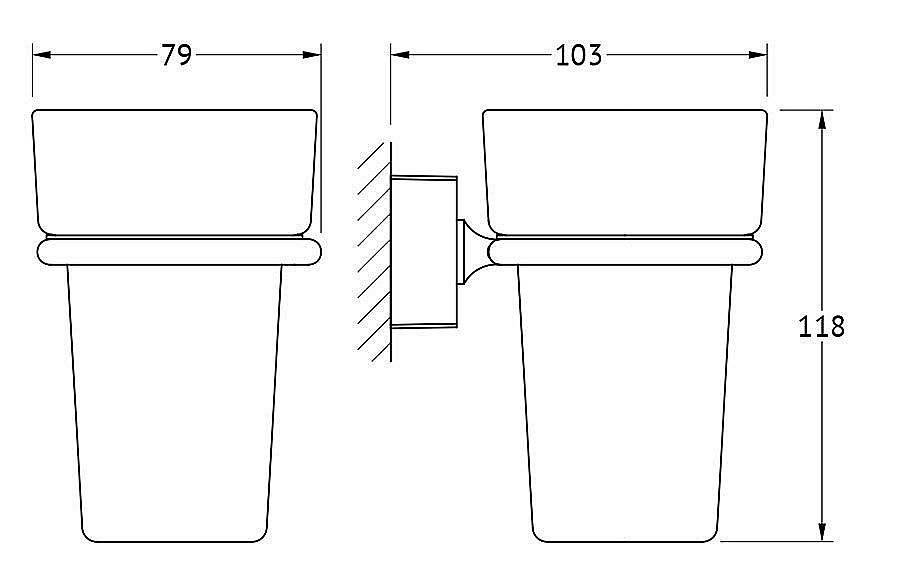 Держатель со стаканом FBS Esperado ESP 006 купить в интернет-магазине сантехники Sanbest
