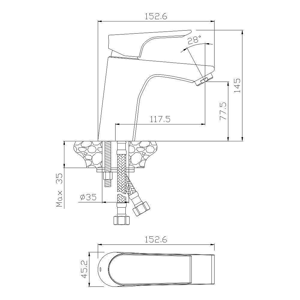 Смеситель для раковины Olive's Porto 11100PR купить в интернет-магазине сантехники Sanbest
