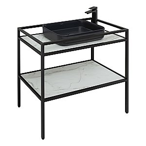 Консоль с раковиной Allen Brau Liberty 90 1.33004.BB черная для ванной в интернет-магазине сантехники Sanbest