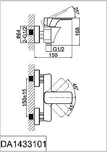 Смеситель для душа D&K Berlin Humboldt DA1433112 зеленый/хром купить в интернет-магазине сантехники Sanbest