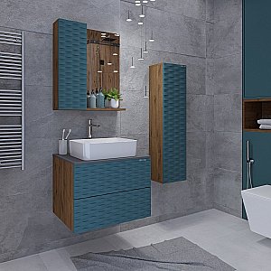 Тумба с раковиной подвесная Grossman AЛЬБА 106502 65 веллингтон/бриз для ванной в интернет-магазине Sanbest