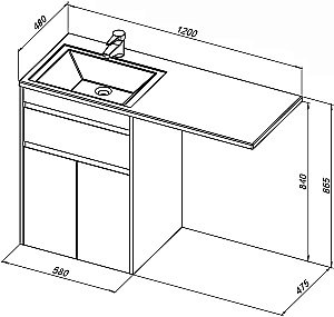 Тумба с раковиной Aquanet Токио 237745 120 белый для ванной в интернет-магазине Sanbest