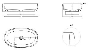 Раковина накладная Salini LUCE 110721M 69 из искусственного камня S-Stone, белая матовая купить в интернет-магазине Sanbest