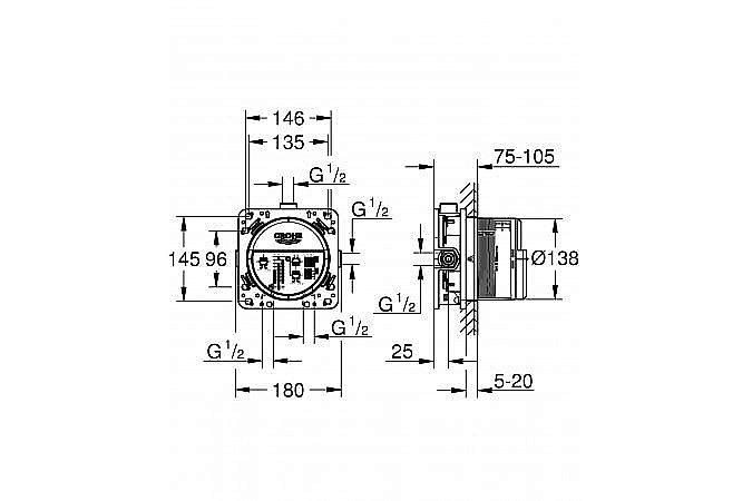 Душевая система Grohe Grohtherm 34730000 хром купить в интернет-магазине сантехники Sanbest