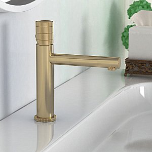 Смеситель для раковины Vincea Groove VBF-4G1BG4 брашированное золото купить в интернет-магазине сантехники Sanbest