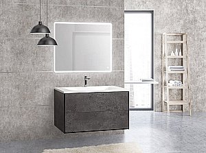 Тумба с раковиной Cezares Premier Moderno 100 Cemento Struttura для ванной в интернет-магазине Sanbest