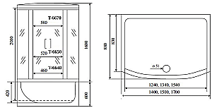 Душевая кабина Timo Standart Т-6670 Silver Fabric душевая кабина 170х88 купить в интернет-магазине Sanbest