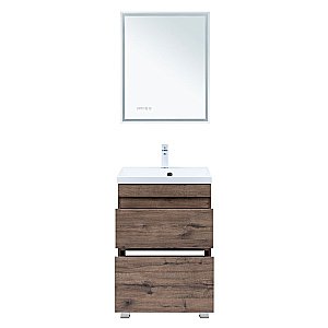 Тумба с раковиной Aquanet Нота New 58 344139+281220 дуб веллингтон табак для ванной в интернет-магазине Sanbest